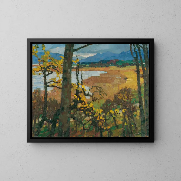 Jesień nad Chiemsee - Leo Putz — oprawiony obraz na ścianie