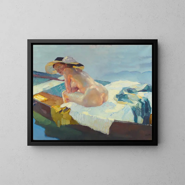 W łódce - Leo Putz — oprawiony obraz na ścianie