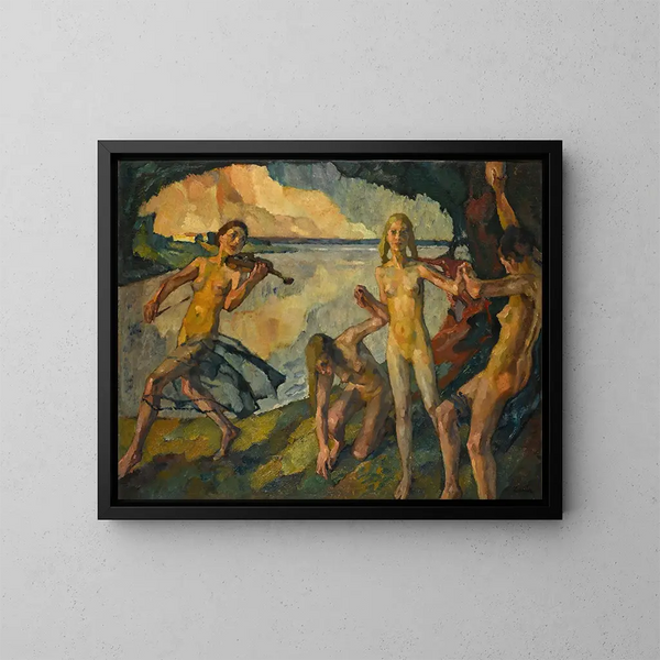 Młoda dziewczyna - Leo Putz — oprawiony obraz na ścianie