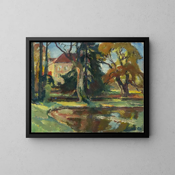 Parku zamkowego Fuberg w Gauting - Leo Putz — oprawiony obraz na ścianie