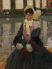 Portret Veroniki Kirmaier w ogrodzie Schleissheim - Leo Putz — widok dzieła