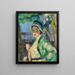 Portret damy pod zielonym parasolem Frieda Blell - Leo Putz — oprawiony obraz na ścianie