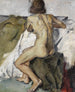Kobieta naga siedząca od tyłu - Leo Putz — widok dzieła