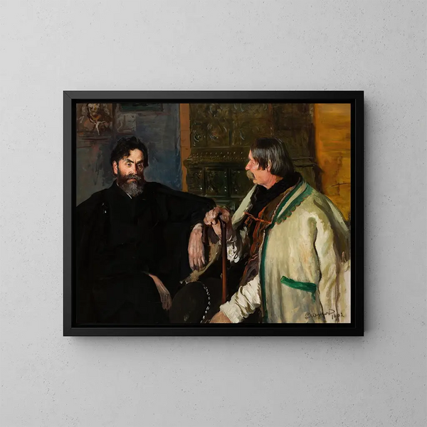 Portret Stanisława Witkiewicza z Wojciechem Rojem - Leon Wyczółkowski — oprawiony obraz na ścianie