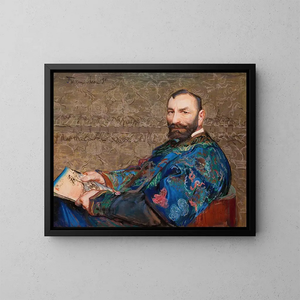 Portret Feliksa Jasieskiego w białym stroju - Leon Wyczółkowski — oprawiony obraz na ścianie