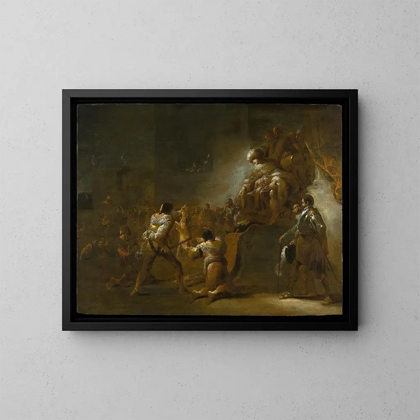 Le Jugement de Salomon - Leonaert Bramer — oprawiony obraz na ścianie