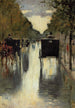 Scena uliczna w Berlinie z dorożkami - Lesser Ury — widok dzieła