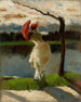 Dama z parasolką nad brzegiem Loary - Lesser Ury — widok dzieła