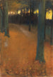 pejzaż leśny o zmierzchu - Lesser Ury — widok dzieła