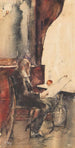 Czytelnik gazet w kawiarni - Lesser Ury — widok dzieła