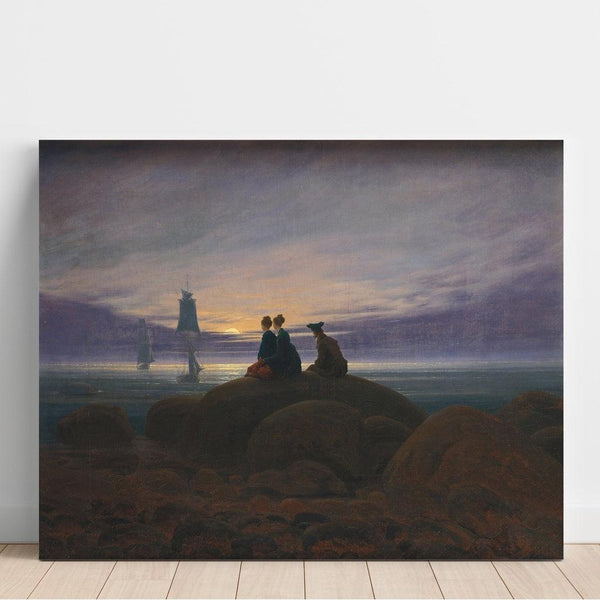 Reprodukcja obrazu Wschód księżyca nad morzem - Caspar David Friedrich