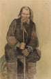 Stary mężczyzna z laską - Lilly Walther — widok dzieła