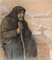 Starsza kobieta z kijem - Lilly Walther — widok dzieła