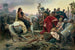 Vercingétorix składa broń u stóp Juliusza Cezara - Lionel Royer — widok dzieła