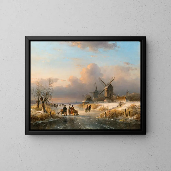 Plaisirs de patinage en hiver - Lodewijk Johannes Kleijn — oprawiony obraz na ścianie