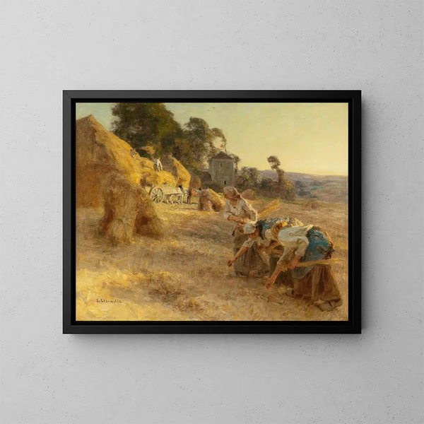 Glaneuses devant de vieilles meules - Léon Augustin Lhermitte — oprawiony obraz na ścianie