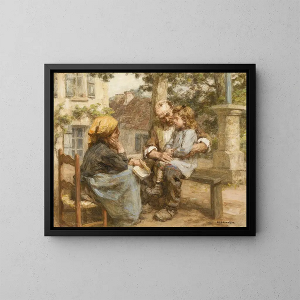 La première léon - Léon Augustin Lhermitte — oprawiony obraz na ścianie
