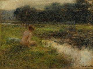 La Baigneuse - Léon Augustin Lhermitte — widok dzieła