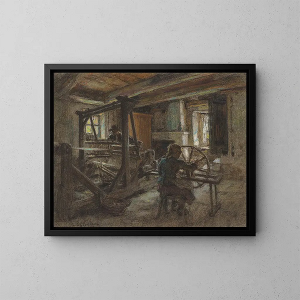 Le cottage des tisserands - Léon Augustin Lhermitte — oprawiony obraz na ścianie