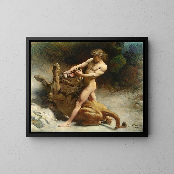 La jeunesse de Samson - Léon Bonnat — oprawiony obraz na ścianie