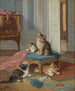 Rodzina kotów - Léon Huber — widok dzieła