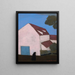 Ferme, la façade rose, silhouette de femme - Léon Spilliaert — oprawiony obraz na ścianie