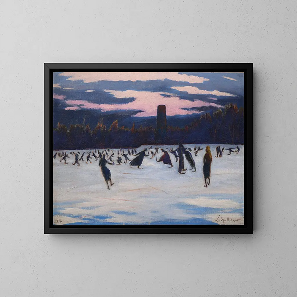 Les Patineurs au parc Marie-Henriette à Ostende - Léon Spilliaert — oprawiony obraz na ścianie