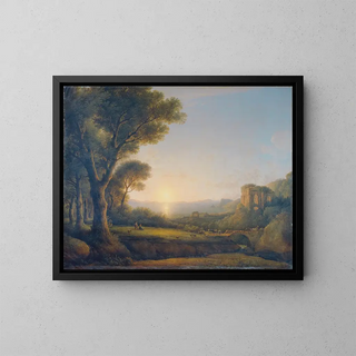Lorenz Adolf Schnberger - Der Meerbusen von Baiae bei Sonnenuntergang.webp