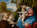 Pusty z Dzieciątkiem i dwoma darczyńcami - Lorenzo Lotto — widok dzieła