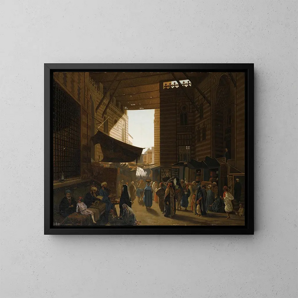 Le marché des tissus - Louis-Émile Pinel de Grandchamp — oprawiony obraz na ścianie