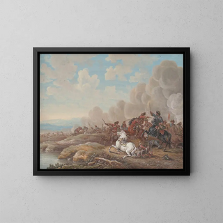 LouisNicolas van Blarenberghe - Cavalry Battle By A River.webp