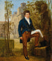 portretowy Nicolasa Pierre'a Tioliera 1784-1843 stojącego w ogrodach willi Médicis - Louis-Vincent-Léon Pallière — widok dzieła
