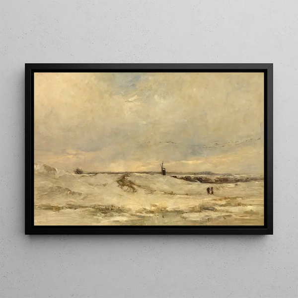 Śnieg - Louis Artan — oprawiony obraz na ścianie