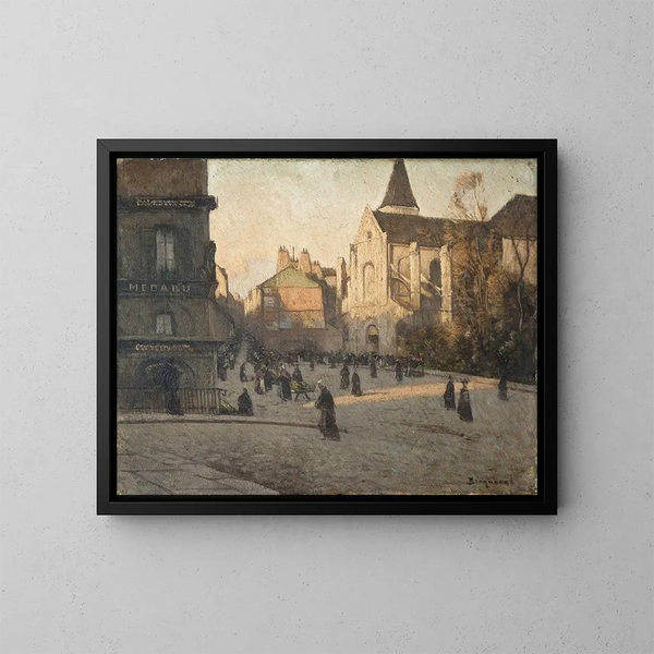 L'église Saint-Médard - Louis Braquaval — oprawiony obraz na ścianie