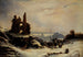 Le retour du marché, effet de neige sur Paris - Louis Claude Mallebranche — widok dzieła