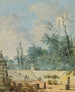 Dwóch widoków parku Saint-Cloud - Louis Gabriel Moreau — widok dzieła