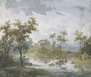 Le gué rustique - Louis Gabriel Moreau — widok dzieła