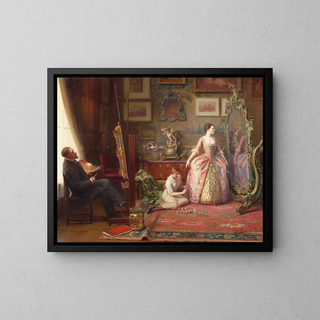 L'Atelier de l'artiste - Louis Galliac — oprawiony obraz na ścianie