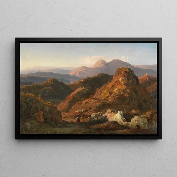 Zmierzch w górach Albanskich - Louis Gurlitt — oprawiony obraz na ścianie