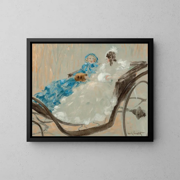 W wozie konnym - Louis Icart — oprawiony obraz na ścianie