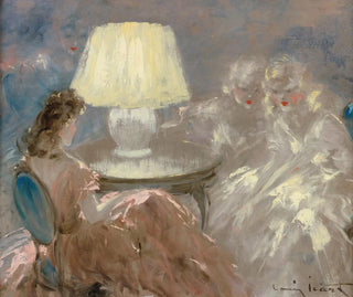 Pod lampą - Louis Icart — widok dzieła