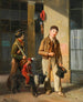 dwóch Sabaudczyków z małpą i psem - Louis Joseph Toussaint Rossignon — widok dzieła