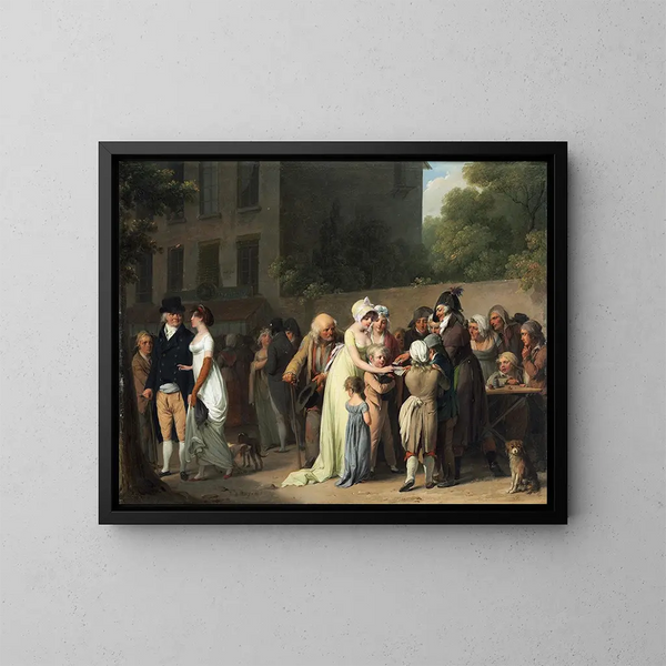 Le joueur de cartes sur le boulevard - Louis Léopold Boilly — oprawiony obraz na ścianie