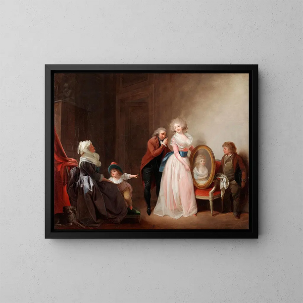 Kobiety przedstawiającej swój portret - Louis Léopold Boilly — oprawiony obraz na ścianie