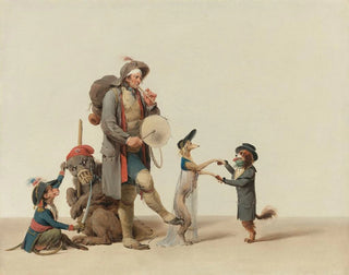 Louis Lopold Boilly - la Pice Curieuse An Animal Trainer With Dancing Dogs A Bear And Monkey.webp