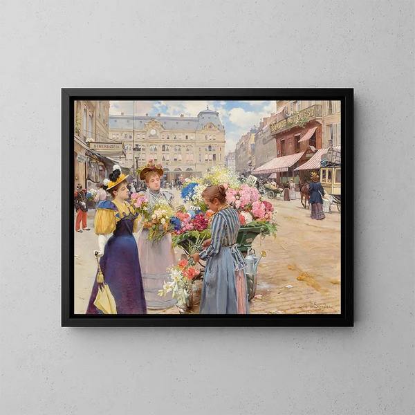 Paris, ulica du Havre - Louis Marie de Schryver — oprawiony obraz na ścianie