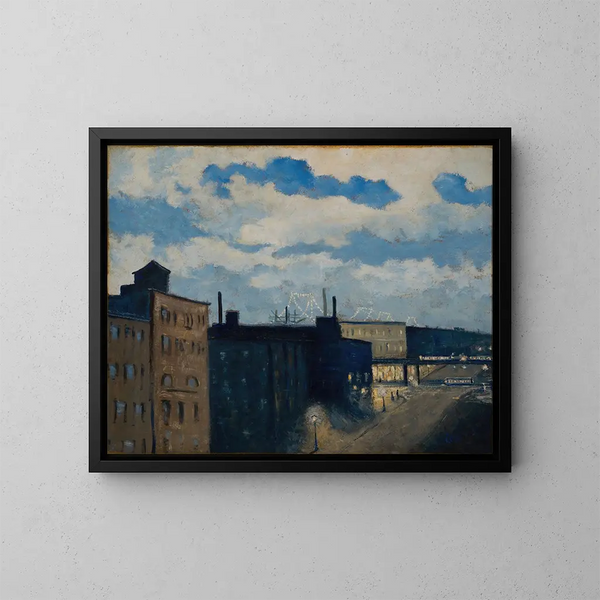 Rue de New York au crépuscule - Louis Michel Eilshemius — oprawiony obraz na ścianie