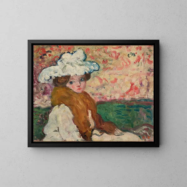 Kobieta w chustce - Louis Valtat — oprawiony obraz na ścianie