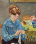 Kobieta dziergająca - Louis Valtat — widok dzieła