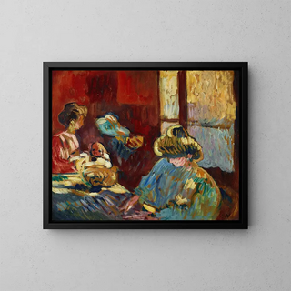 Louis Valtat - Maternit femme en bleu devant la fentre.webp
